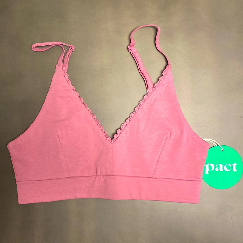 Pact organic fair trade cotton soft cup triangle bralette